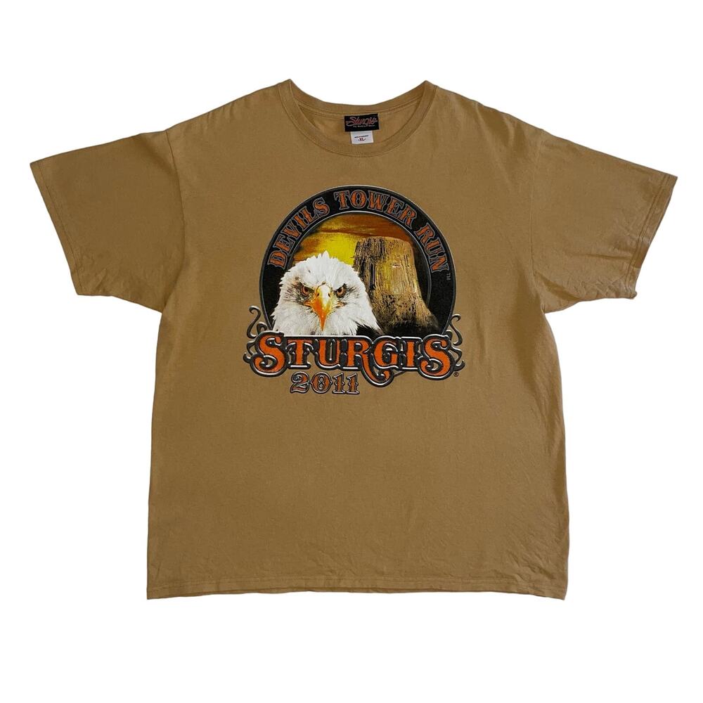 2011 Sturgis Devil's Tower Run Eagle Double Sided Biker Festival Graphic T-shirt
